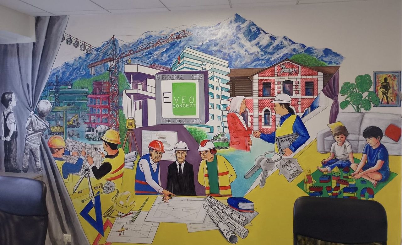 Fresque murale EVEO CONCEPT — Bienvenue chez EVEO